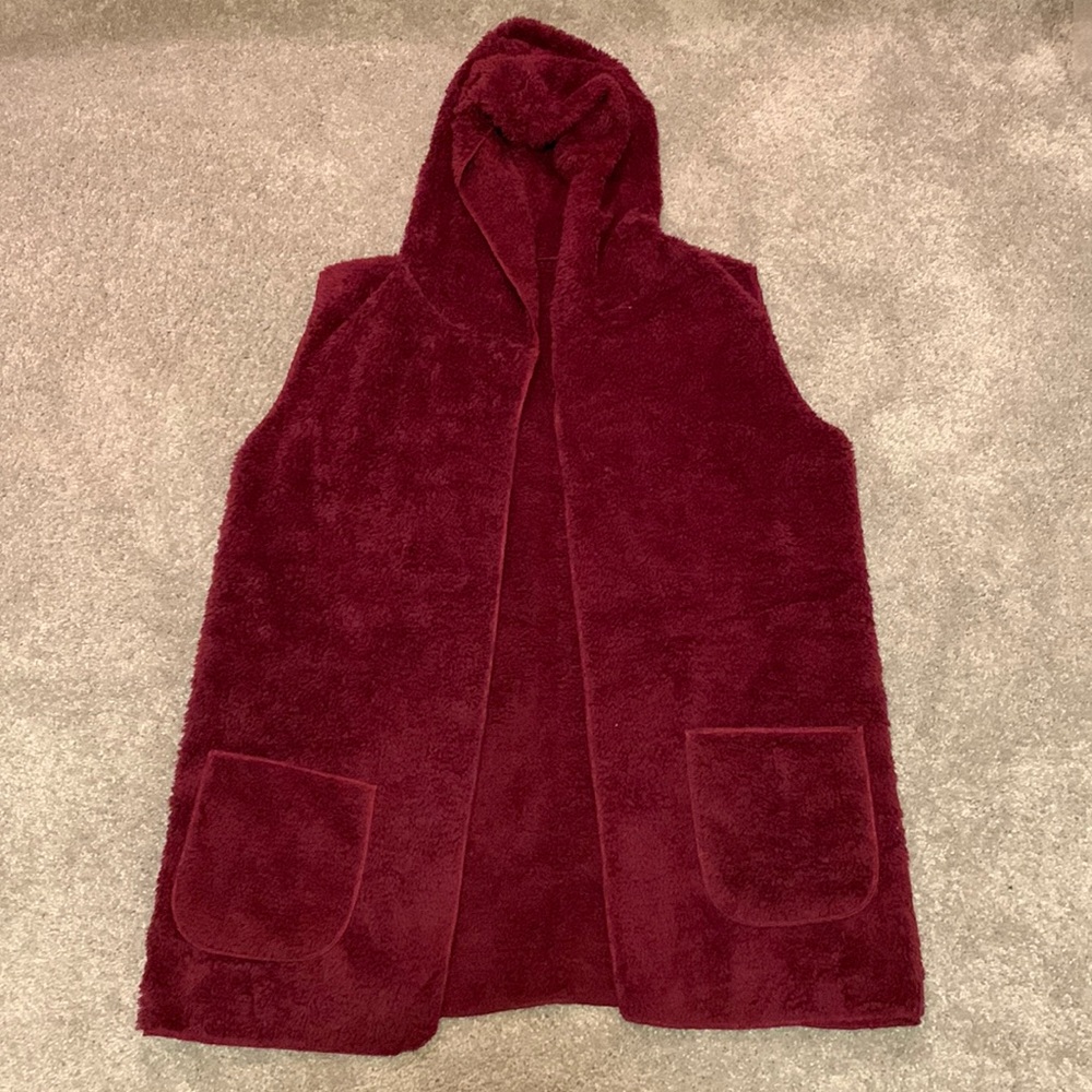 Casual Sleeveless Hooded Sherpa Fleece vest